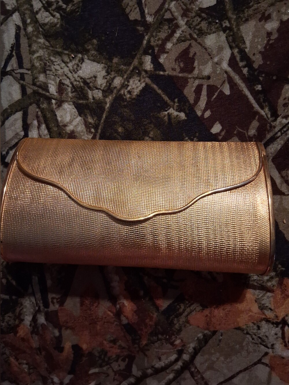 Vintage Goldtone Metal Evening Clutch Bag